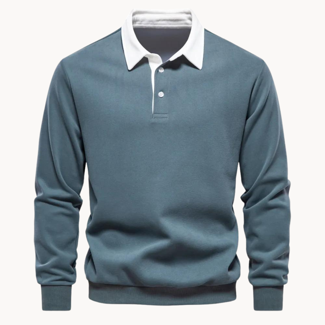 Herren Pullover Sweatshirt Bequem Polokragen