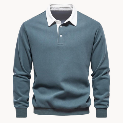 Herren Pullover Sweatshirt Bequem Polokragen