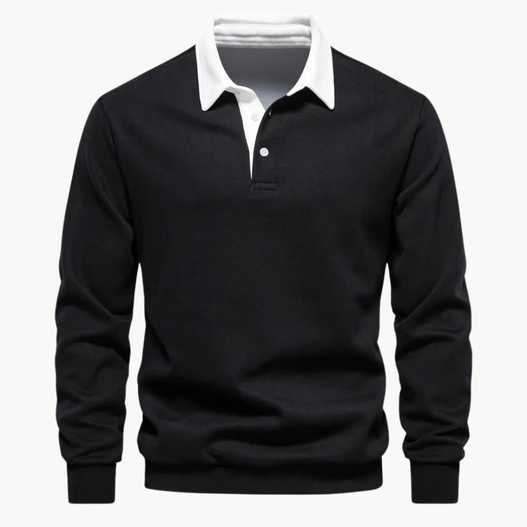 Herren Pullover Sweatshirt Bequem Polokragen