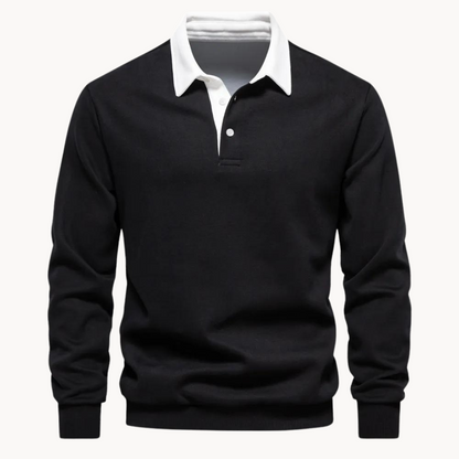 Herren Pullover Sweatshirt Bequem Polokragen