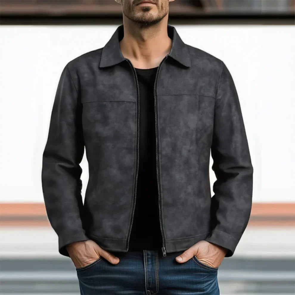 Elegante Lederjacke Herren Freizeit Style