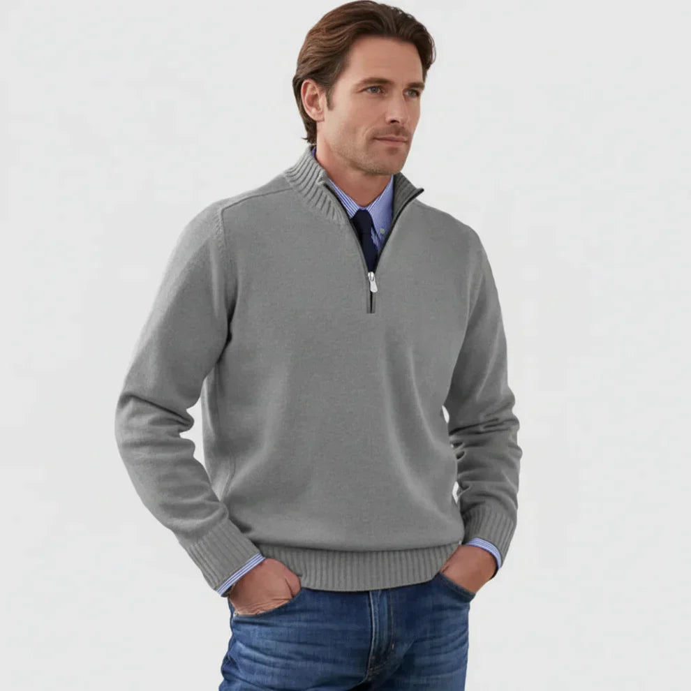 Herren Pullover Klassisch Viertelreißverschluss - IdealeKleiden