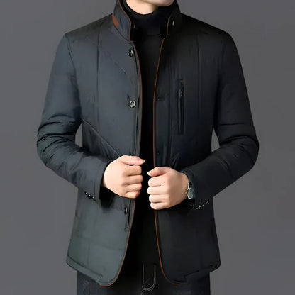Herren Parka Jacke Warm Pelzverbrämung