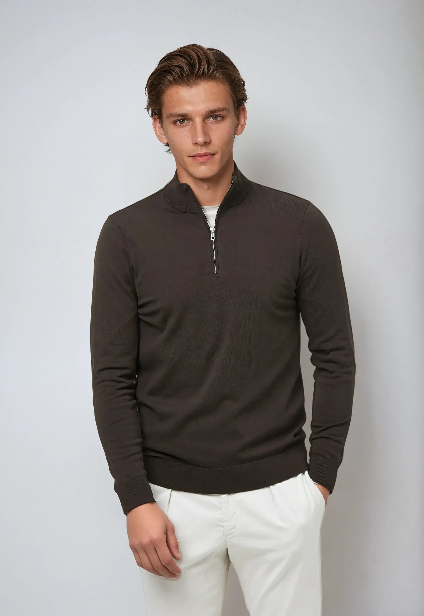 Herren Pullover Lässig Reißverschluss Kragen