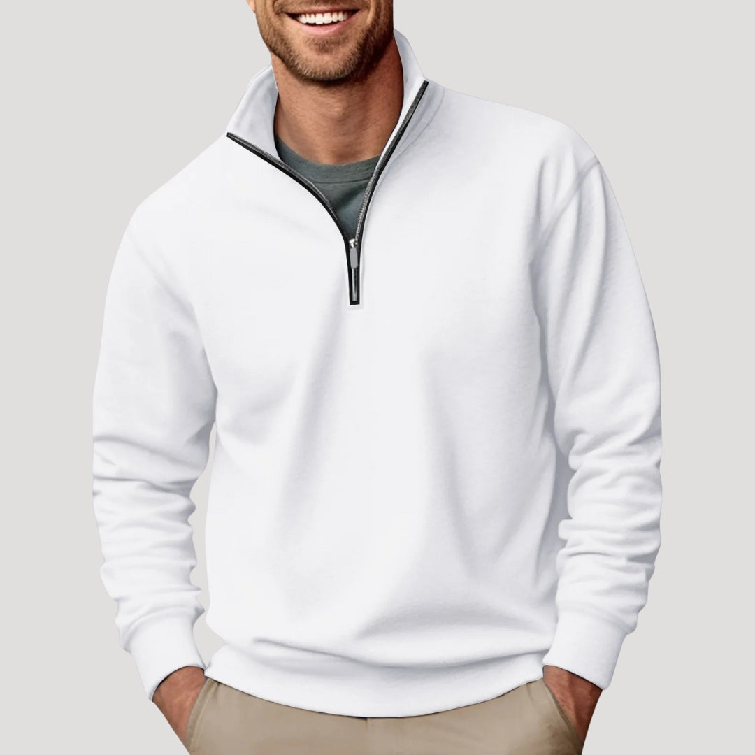 Herren Pullover Klassisch Viertelreißverschluss Modern - IdealeKleiden