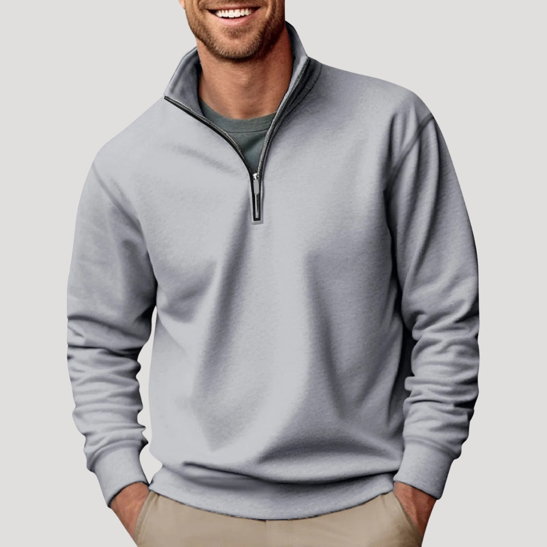 Herren Pullover Klassisch Viertelreißverschluss Modern