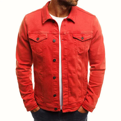 Schmale Denimjacke Mit Knöpfen