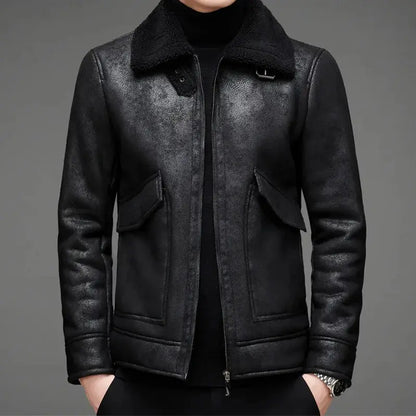 Lederjacke Retro Fliegerstil