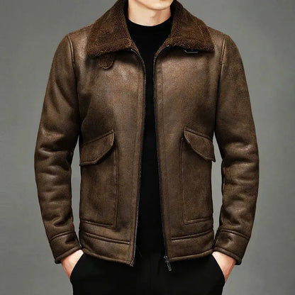 Lederjacke Retro Fliegerstil