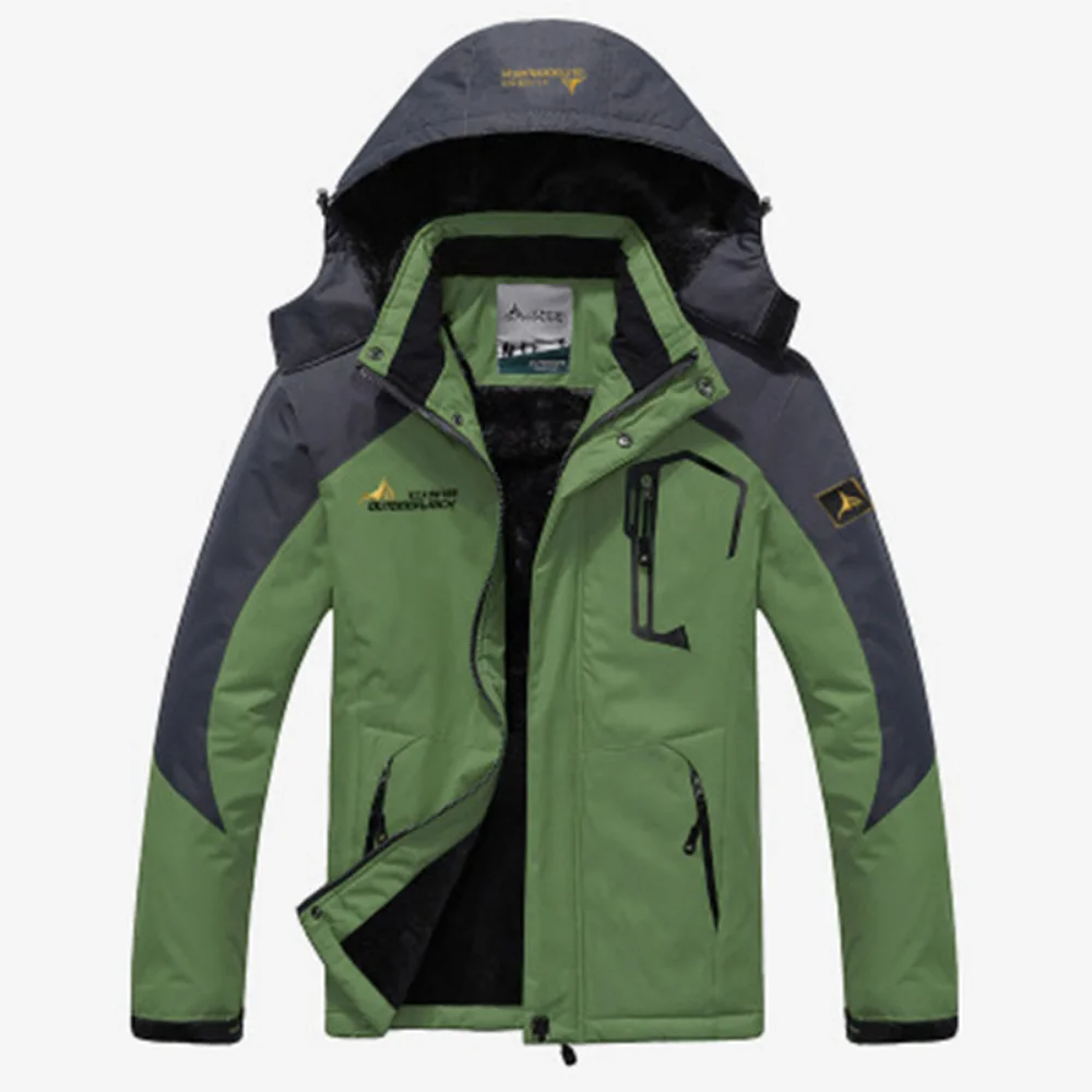 Herren Winterparka Reißverschluss Taschen Warm