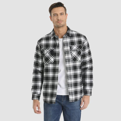 Herren Winterjacke Fleece Warm Karomuster
