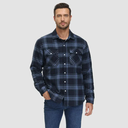 Herren Winterjacke Fleece Warm Karomuster