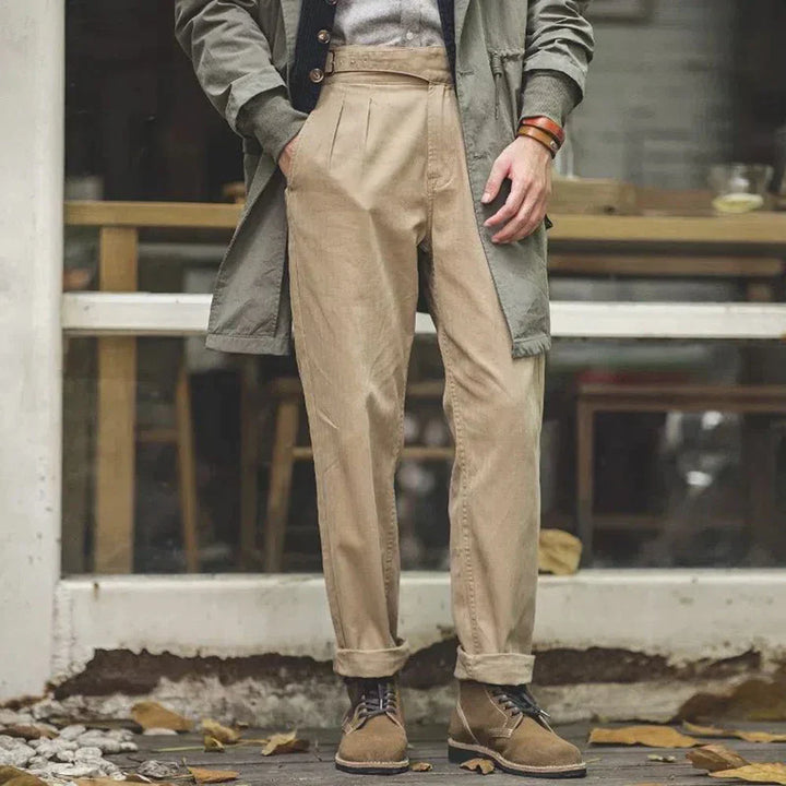 Herrenhose Plissiert Vorderseite Elegant - IdealeKleiden