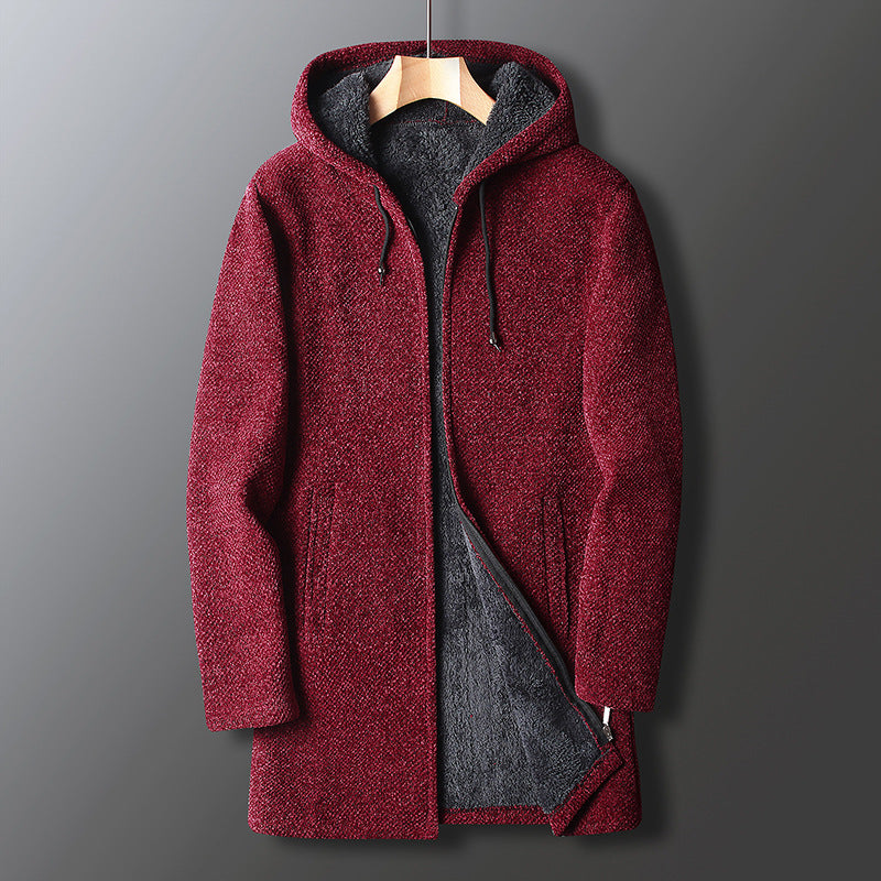 Herren Winterjacke Lang Kapuze Warm Isoliert