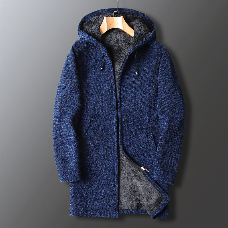 Herren Winterjacke Lang Kapuze Warm Isoliert