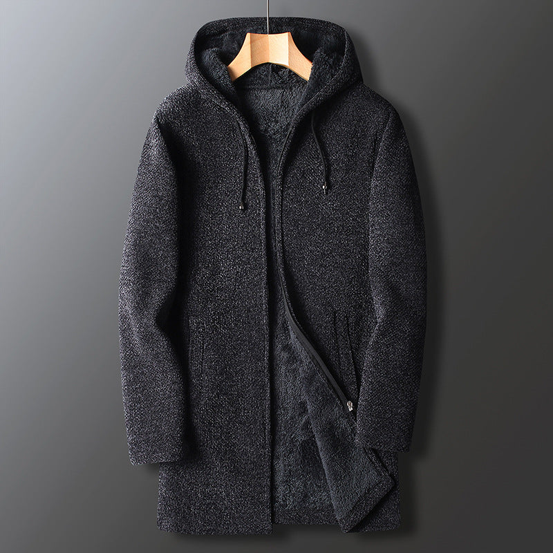 Herren Winterjacke Lang Kapuze Warm Isoliert