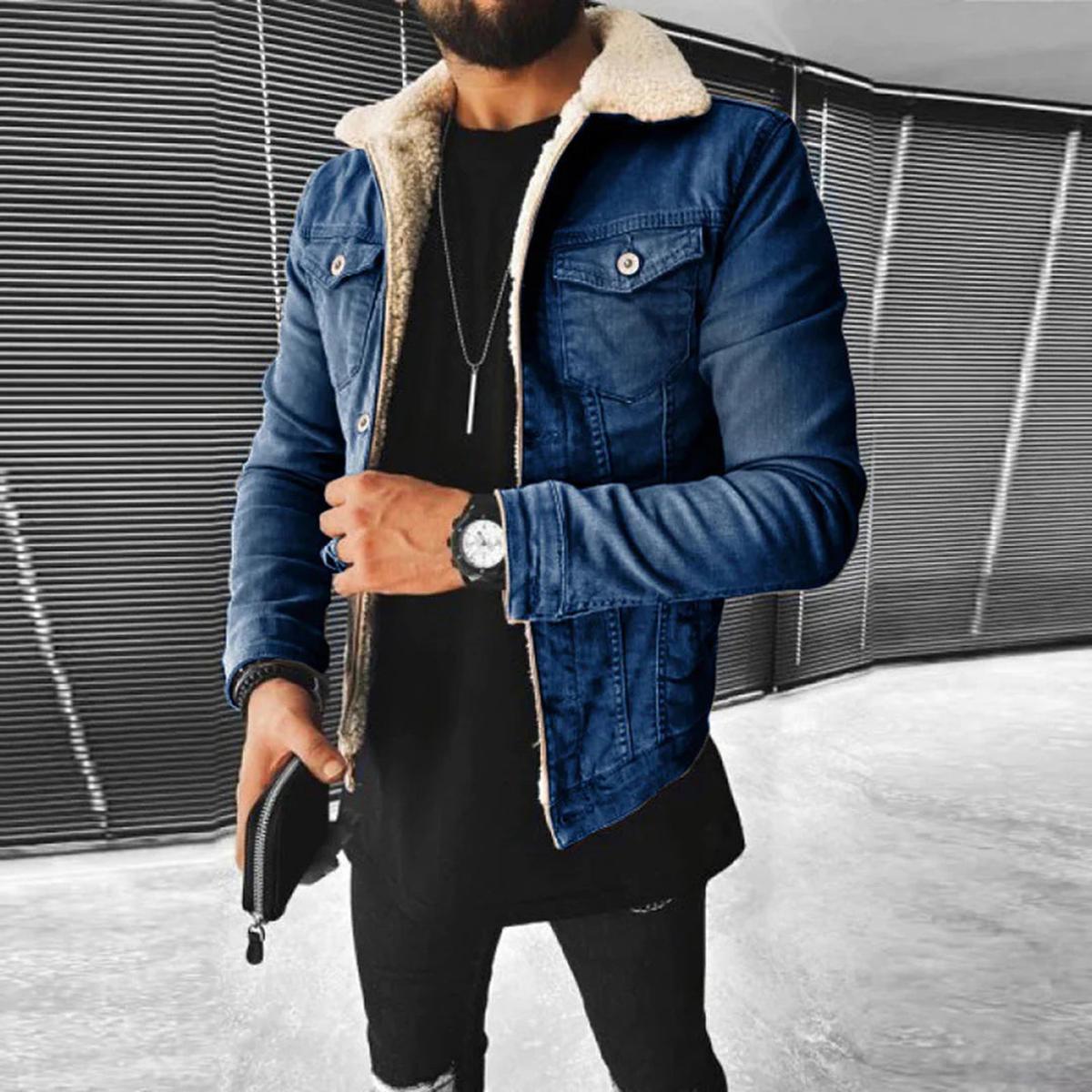 Herren Winterjacke Warm Isoliert Optik - IdealeKleiden