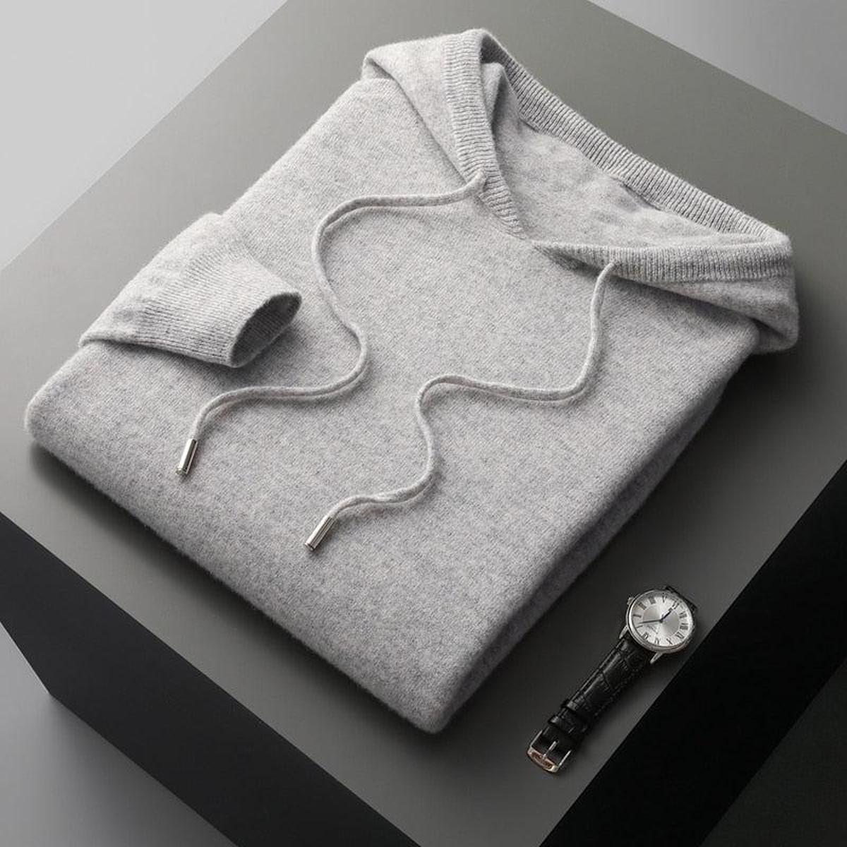 Herren Strickpullover Kapuze Bequem Lässig