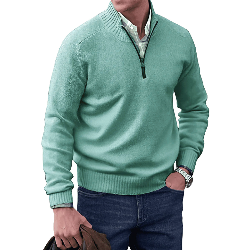 Herren Strickpullover Halbzipper Winter