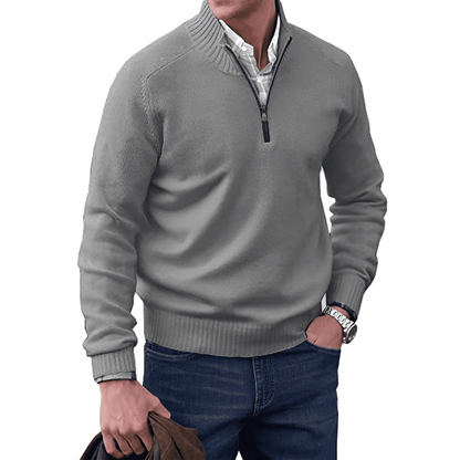 Herren Strickpullover Halbzipper Winter