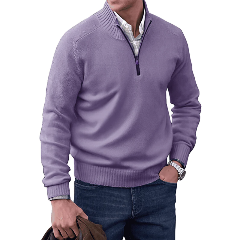 Herren Strickpullover Halbzipper Winter