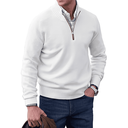 Herren Strickpullover Halbzipper Winter