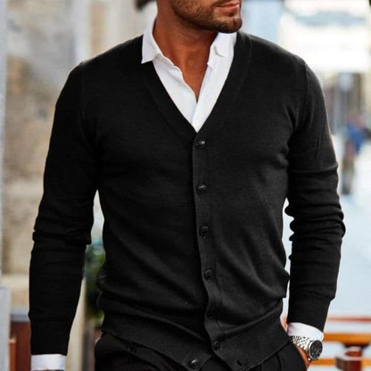 Herren Strickjacke Elegant V-Ausschnitt Business Style