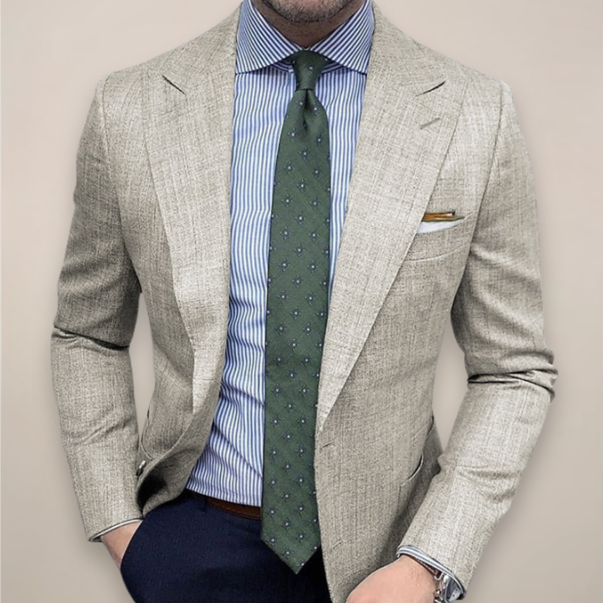 Herren Blazer Frühjahr Elegant Tailliert - IdealeKleiden