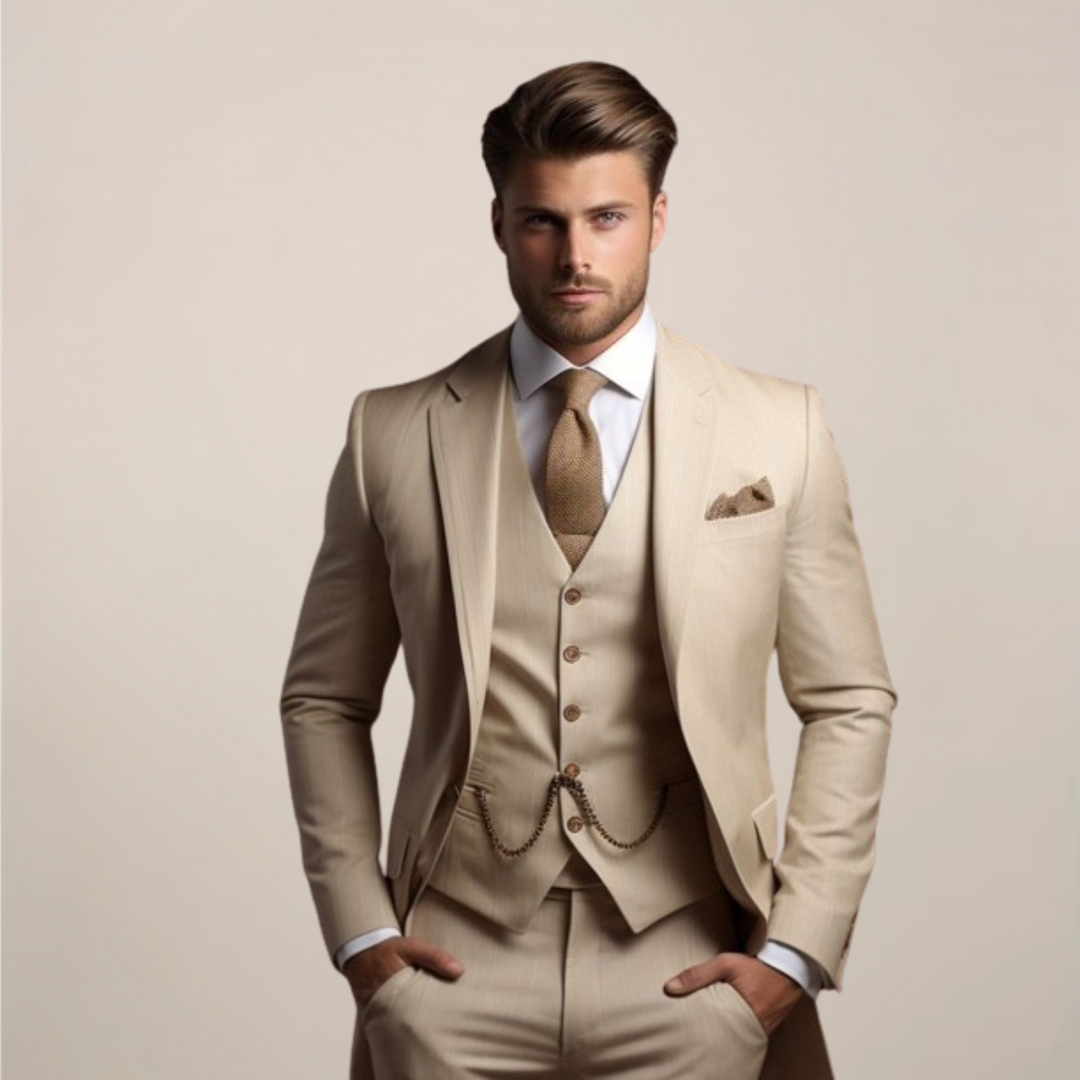 Herren Anzug Elegant Frühjahr Dreiteiler