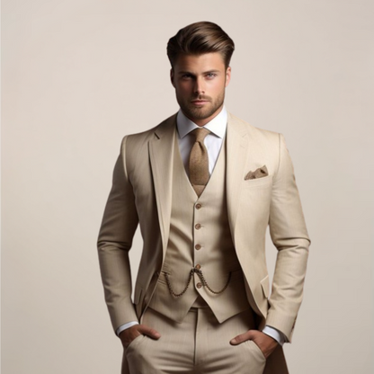 Herren Anzug Elegant Frühjahr Dreiteiler