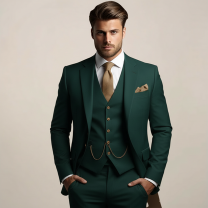 Herren Anzug Elegant Frühjahr Dreiteiler