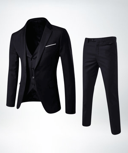 Herren Business-Anzug 3-teilig Elegant Schwarz