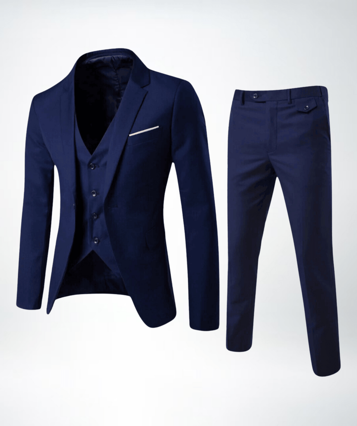 Herren Business-Anzug 3-teilig Elegant Schwarz - IdealeKleiden