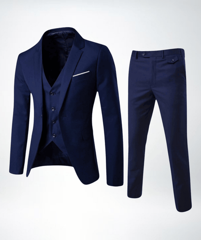 Herren Business-Anzug 3-teilig Elegant Schwarz - IdealeKleiden