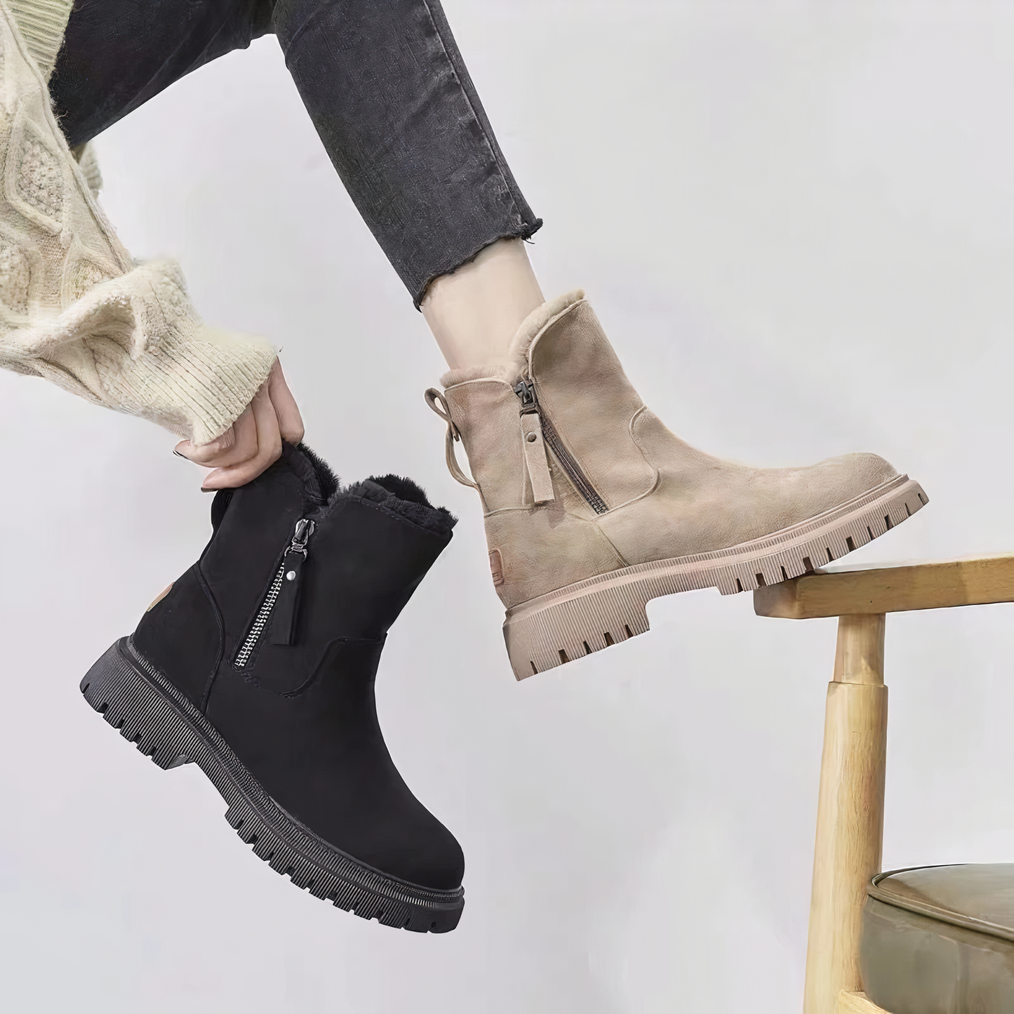 Kniehohe Damen Schneestiefel Warm & Stilvoll - IdealeKleiden