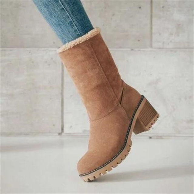 Damen Winterstiefel Fell gefüttert Warm & Bequem