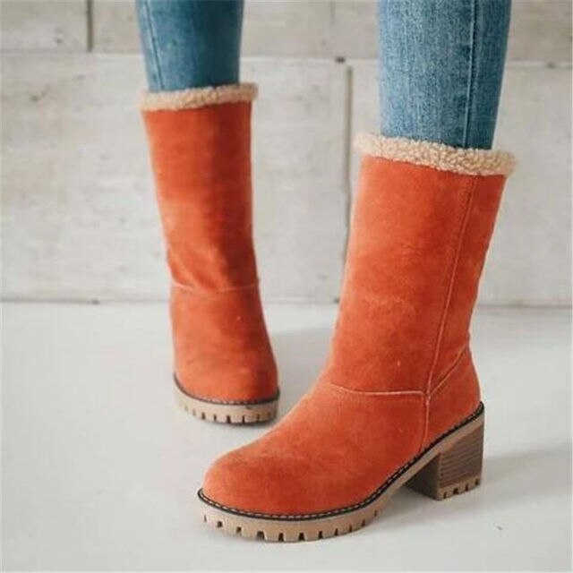 Damen Winterstiefel Fell gefüttert Warm & Bequem - IdealeKleiden