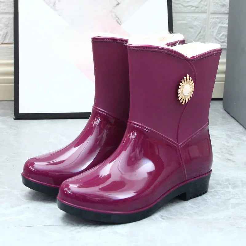Wasserdichte Regenstiefel Warm Fleece