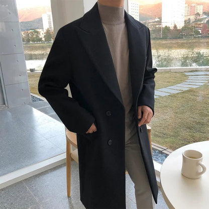 Herren Wintermantel Warm Wollig