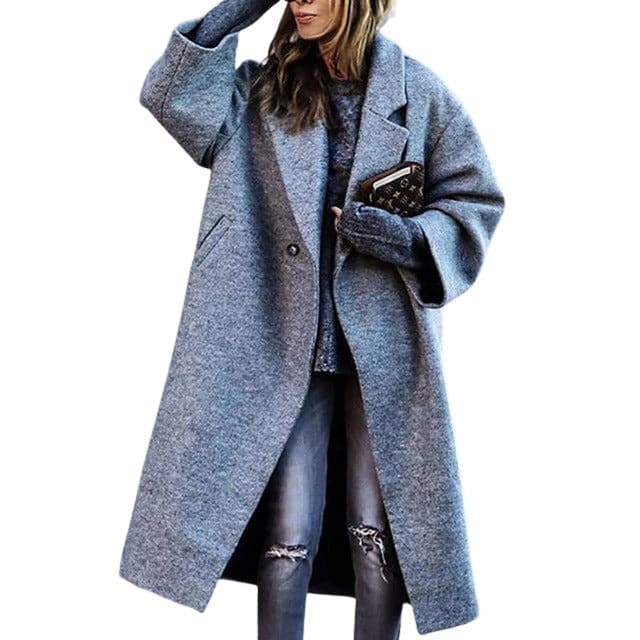 Langer Wollmantel Damen Warm Bezaubernde Farben