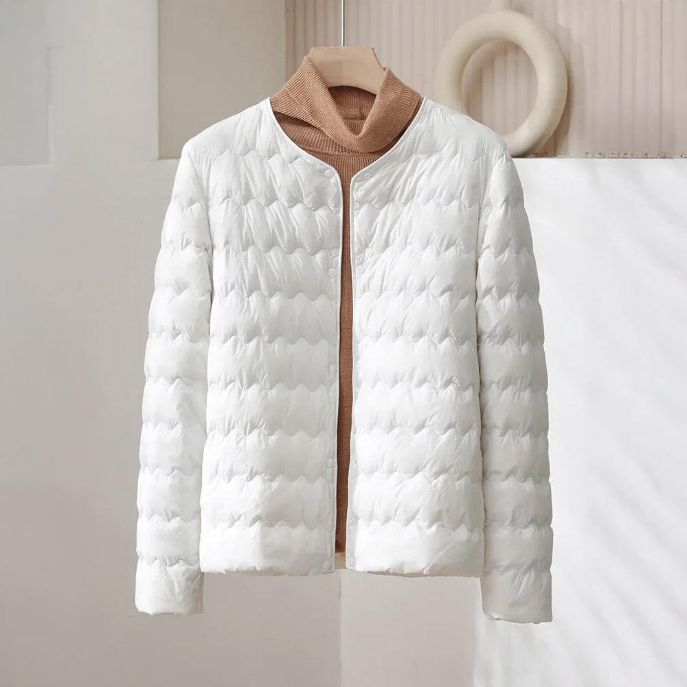 Warme Daunenjacke Regular Fit Ohne Kragen