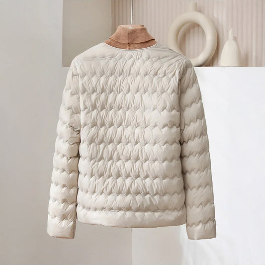 Kragenlose Daunenjacke Warm & Leicht - IdealeKleiden