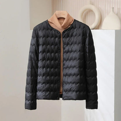 Warme Daunenjacke Regular Fit Ohne Kragen