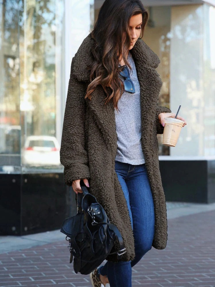 Wintermantel Damen Teddy Übergröße Modern Stil