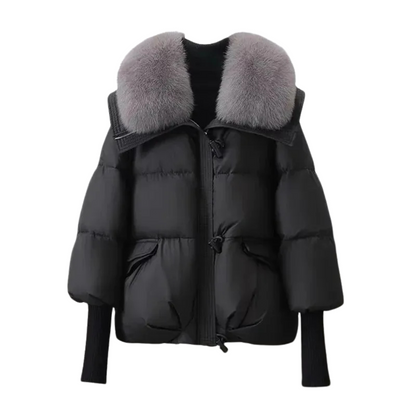 Winterkleid Kunstfell Mantel Puffer