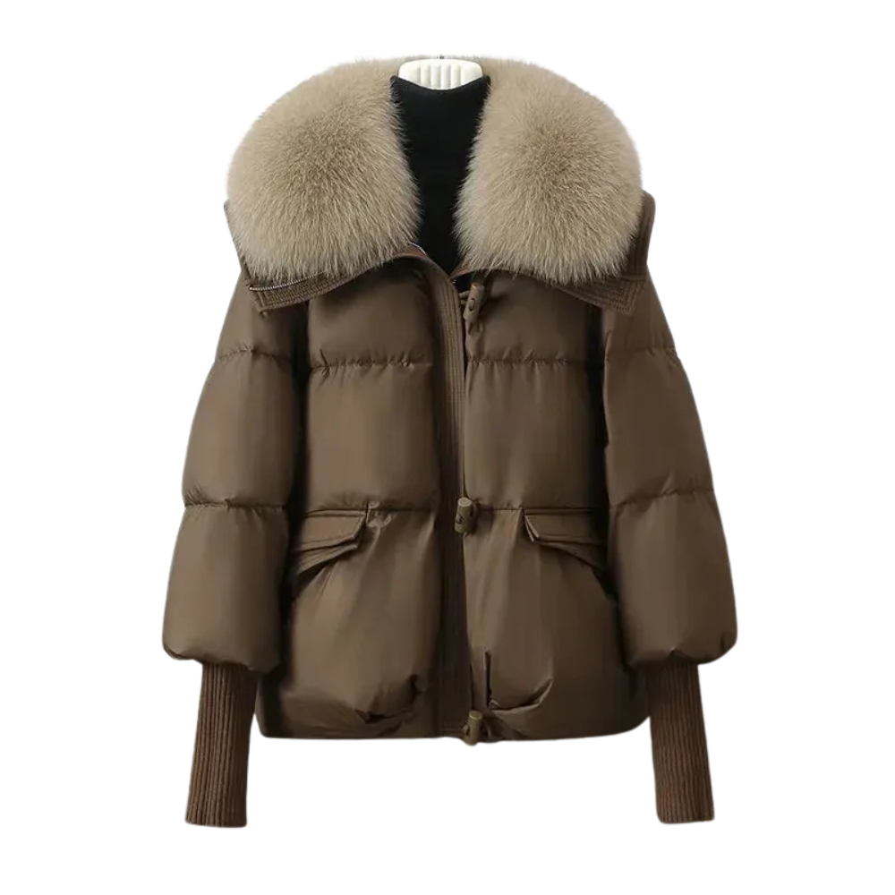 Winterkleid Kunstfell Mantel Puffer