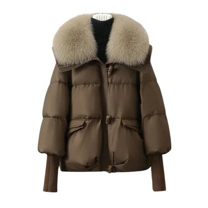 Winterkleid Kunstfell Mantel Puffer