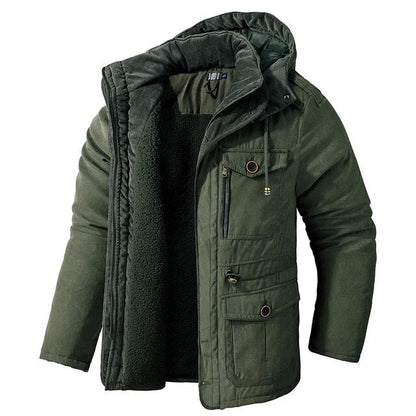 Herren Winterjacke Fleece Isolierung Kapuze