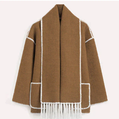 Damen Winterjacke Schal Modern Elegant