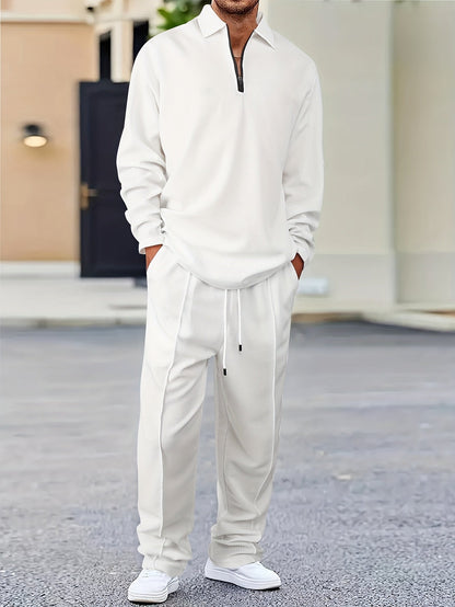 Herren Set Reißverschluss Hemd und Kordel Hose